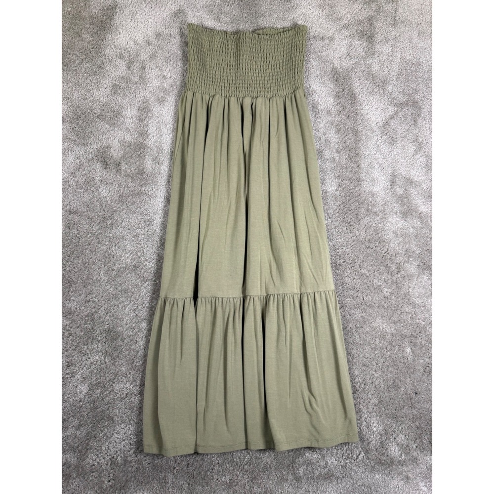 Z Supply Olive Green Smocked Tiered Maxi Skirt ZK232434 Small